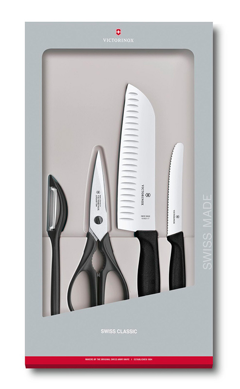 Набор ножей кухон. Victorinox Swiss Classic Kitchen Set, 4 pieces 6.7133.4G (6.7133.4G) компл.:4предм. черный подар.коробка — миниатюра 2