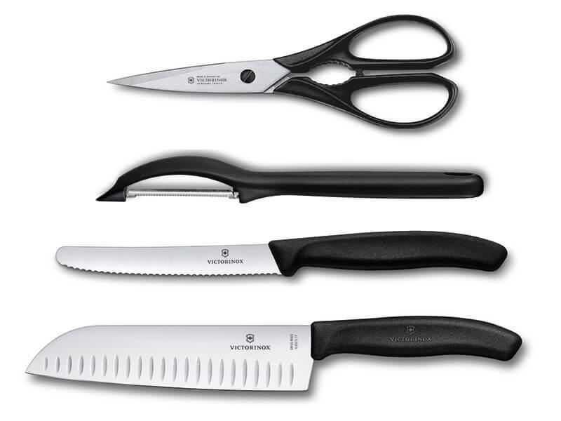 Набор ножей кухон. Victorinox Swiss Classic Kitchen Set, 4 pieces 6.7133.4G (6.7133.4G) компл.:4предм. черный подар.коробка — фото 1