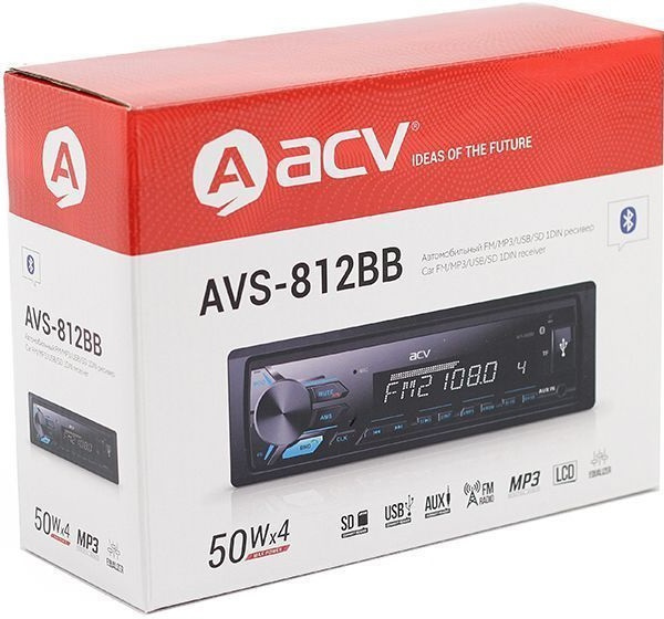 Автомагнитола ACV AVS-812BB 1DIN 4x50Вт v4.0 (33865) — миниатюра 6
