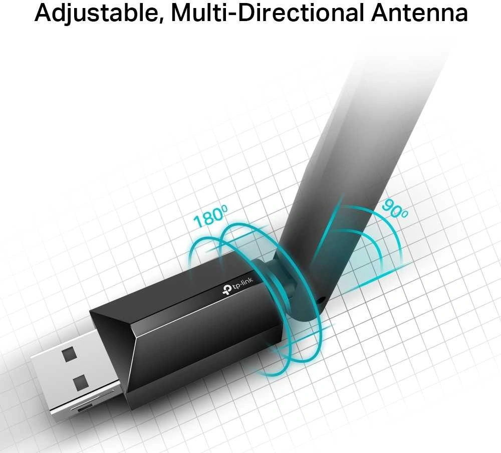 Сетевой адаптер Wi-Fi TP-Link Archer T2U Plus AC600 USB 2.0 (ант.внеш.несъем.) 1ант. — миниатюра 3