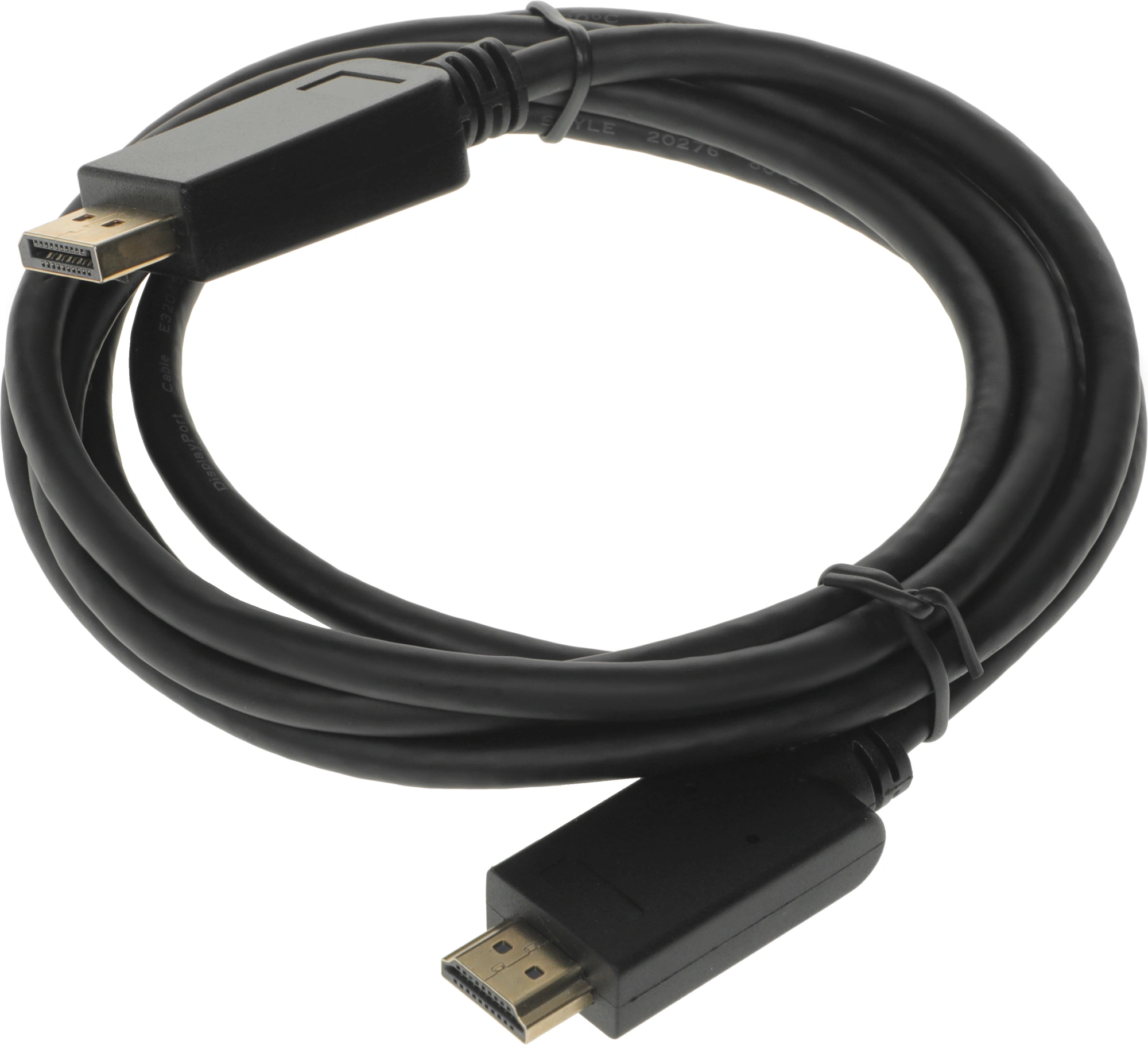 Кабель-переходник аудио-видео Buro v. 1.2 DisplayPort (m)/HDMI (m) 2м. позолоч.конт. черный (BHP DPP_HDMI-2) — миниатюра 2