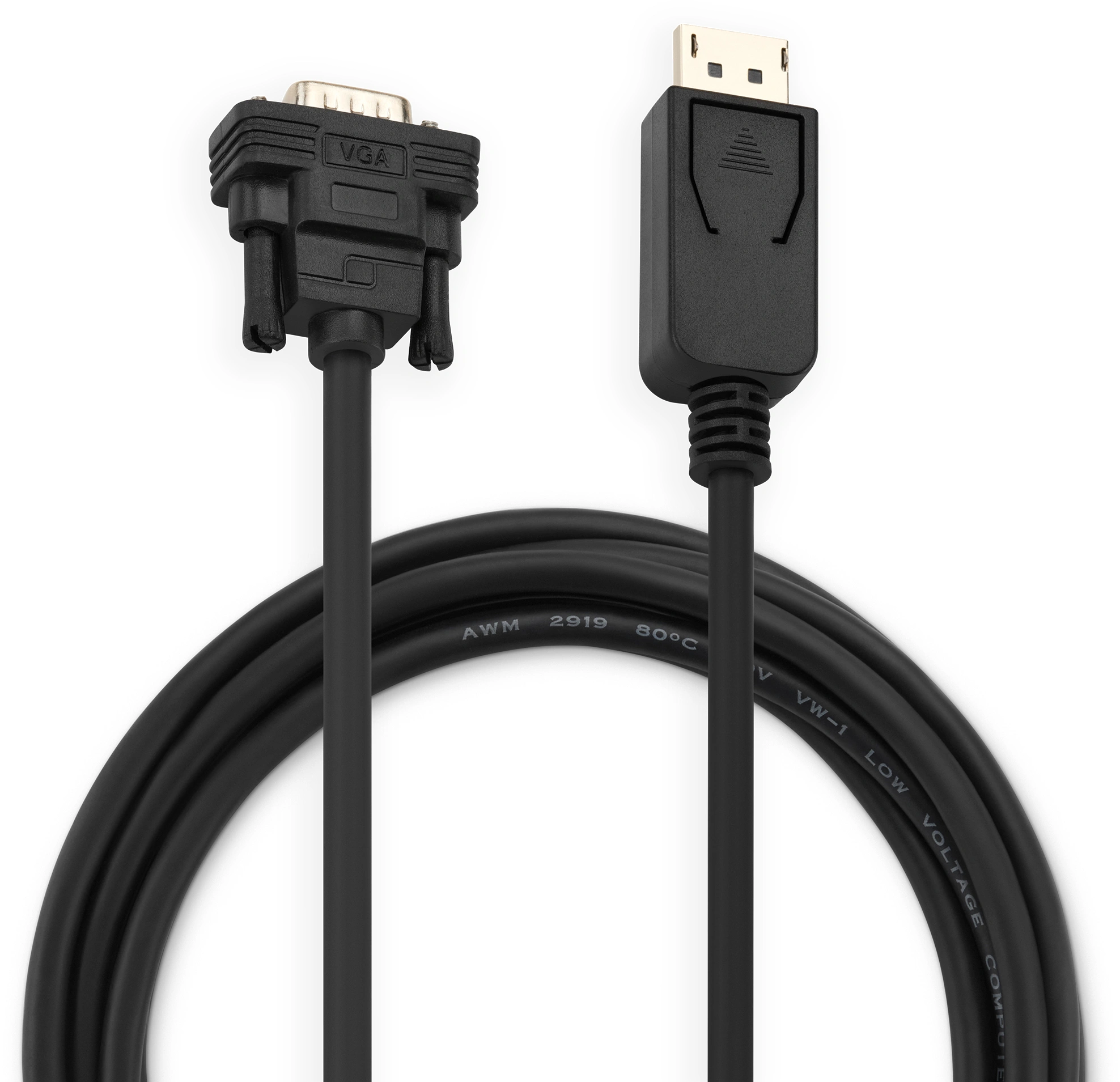 Кабель аудио-видео Buro 1.1v DisplayPort (m)/VGA (m) 3м. позолоч.конт. черный (BHP DPP_VGA-3) — миниатюра 7