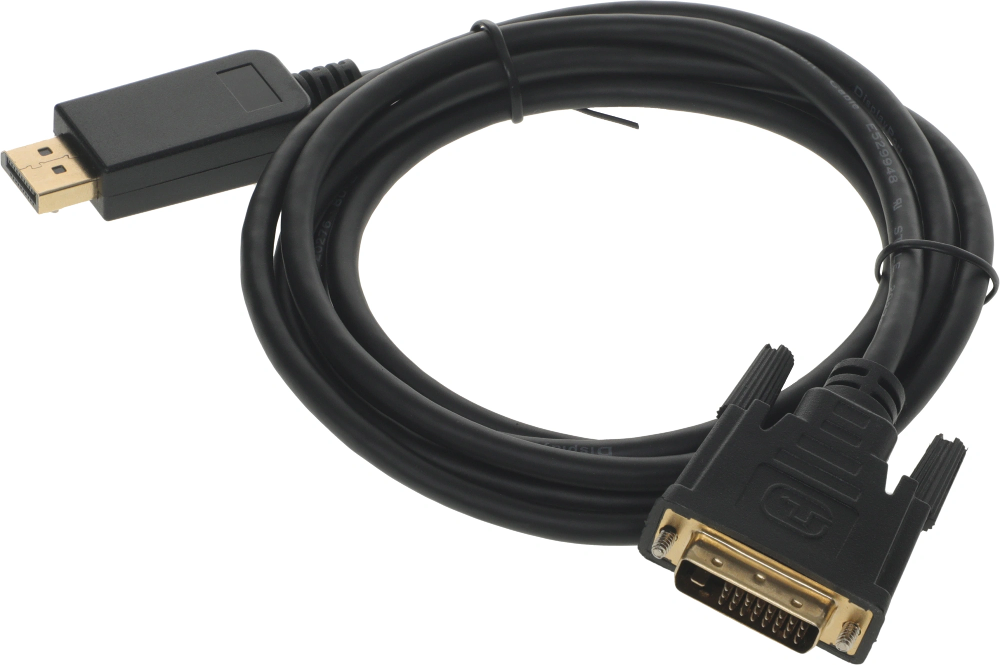 Кабель аудио-видео Buro 1.1v DisplayPort (m)/DVI-D (Dual Link) (m) 2м. позолоч.конт. черный (BHP DPP_DVI-2) — миниатюра 3