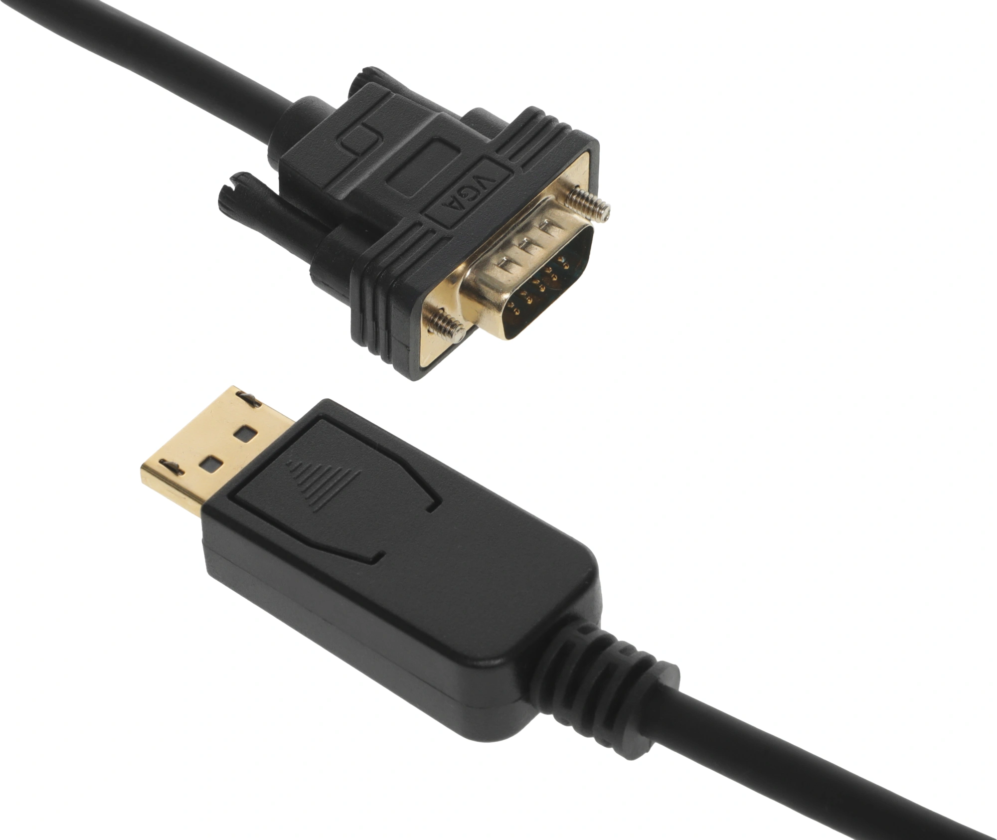Кабель-переходник видео 1.1v DisplayPort (m)/VGA (m) 3м. черный — миниатюра 3