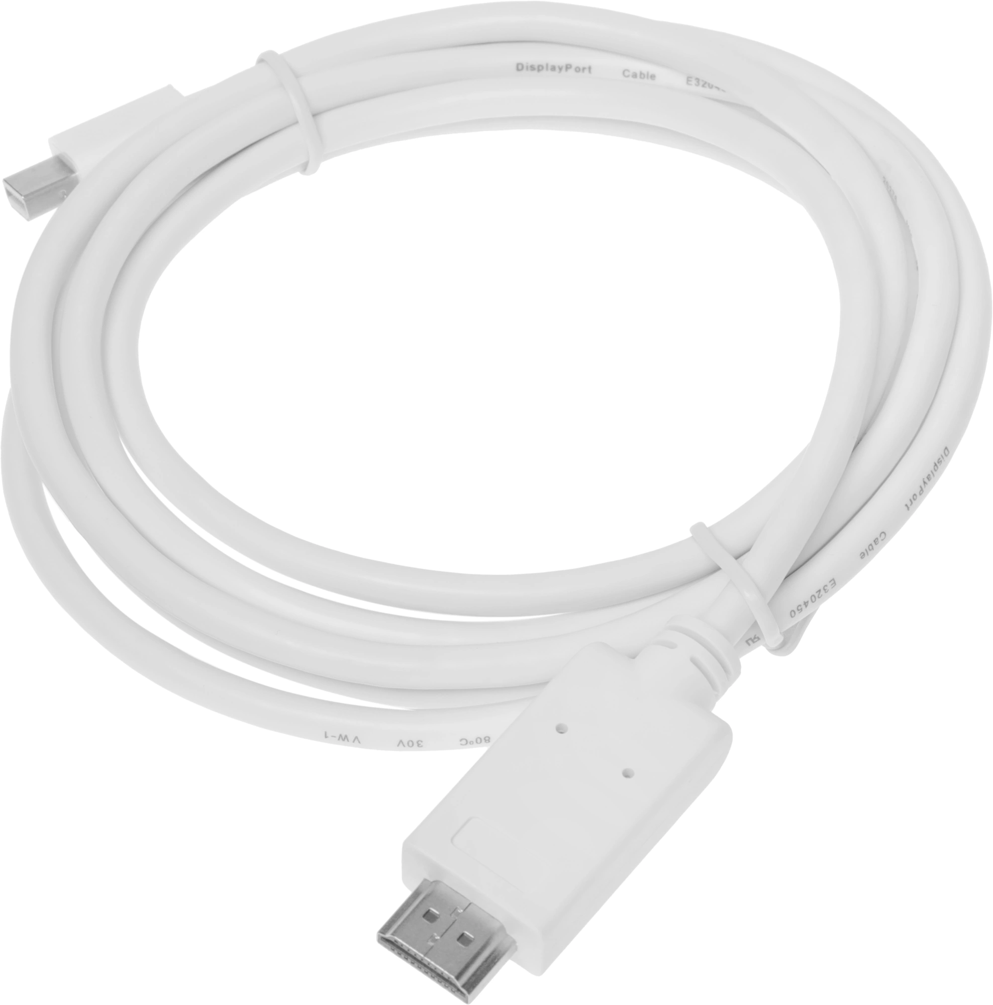 Кабель-переходник аудио-видео 1.2v miniDisplayport (m)/HDMI (m) 2м. белый — миниатюра 2