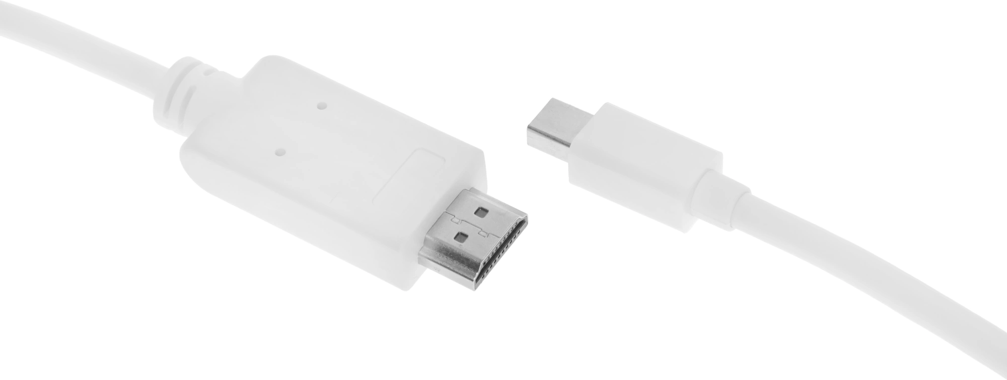 Кабель-переходник аудио-видео 1.2v miniDisplayport (m)/HDMI (m) 2м. белый — миниатюра 3