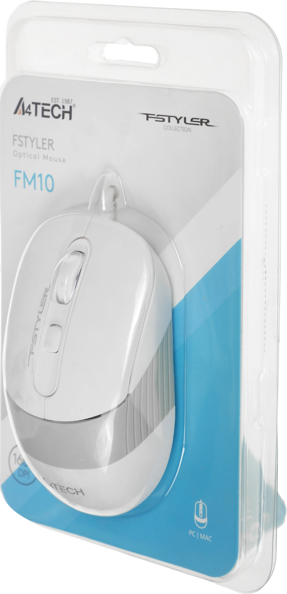 Мышь A4Tech Fstyler FM10 белый/серый оптическая 1600dpi USB 4but (FM10 WHITE) — миниатюра 7