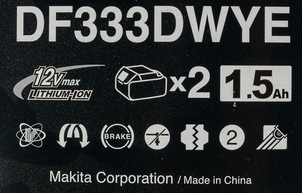 Дрель-шуруповерт Makita DF333DWYE аккум. патрон:быстрозажимной (кейс в комплекте) — миниатюра 17