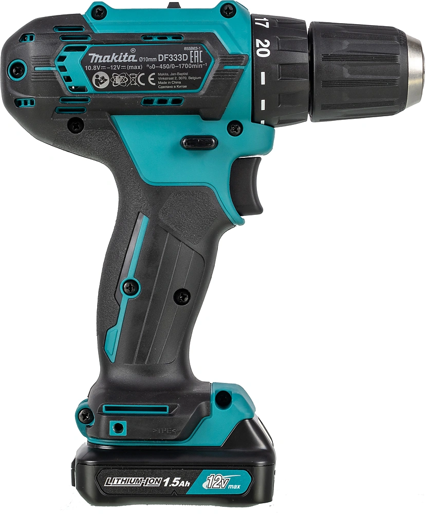 Дрель-шуруповерт Makita DF333DWYE аккум. патрон:быстрозажимной (кейс в комплекте) — миниатюра 5