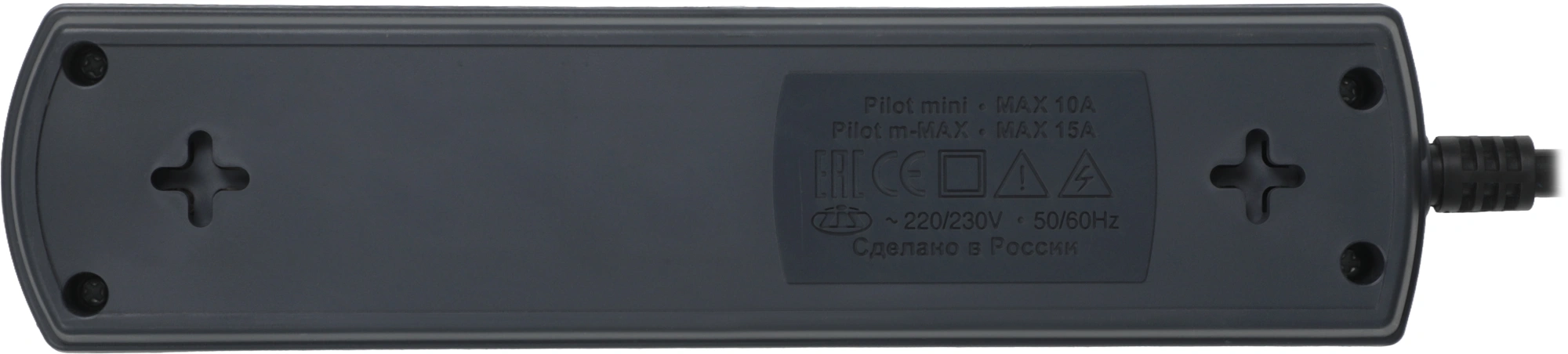 Сетевой фильтр Pilot m-MAX 3м (4 розетки) серый (коробка) — миниатюра 2