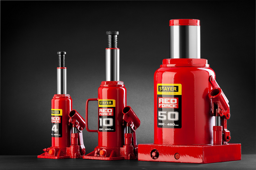Домкрат Stayer Red Force 43160-2_z01 бутылочный гидравлический красный — фото 1