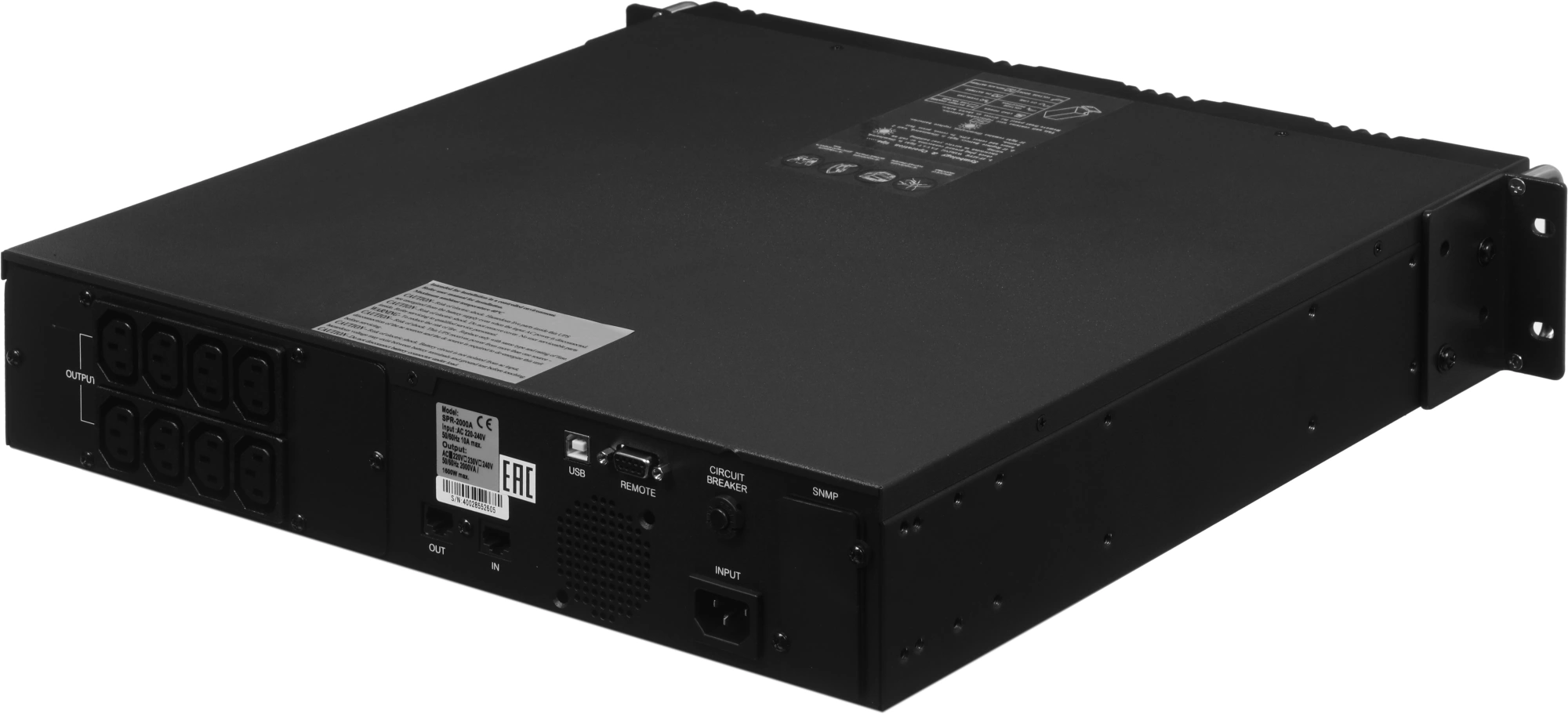 Источник бесперебойного питания Powercom Smart King Pro+ SPR-2000 LCD 1600Вт 2000ВА черный — миниатюра 14