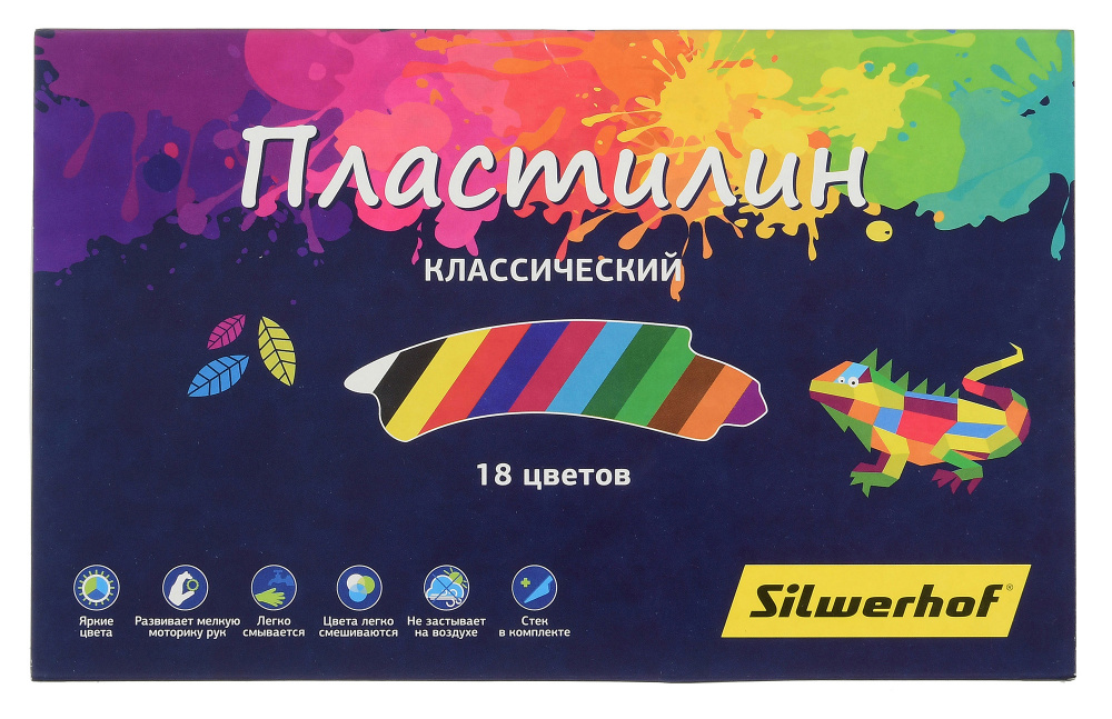 Пластилин Silwerhof 956151-18 Цветландия 18цв. 360гр. стек картон.кор. — миниатюра 4