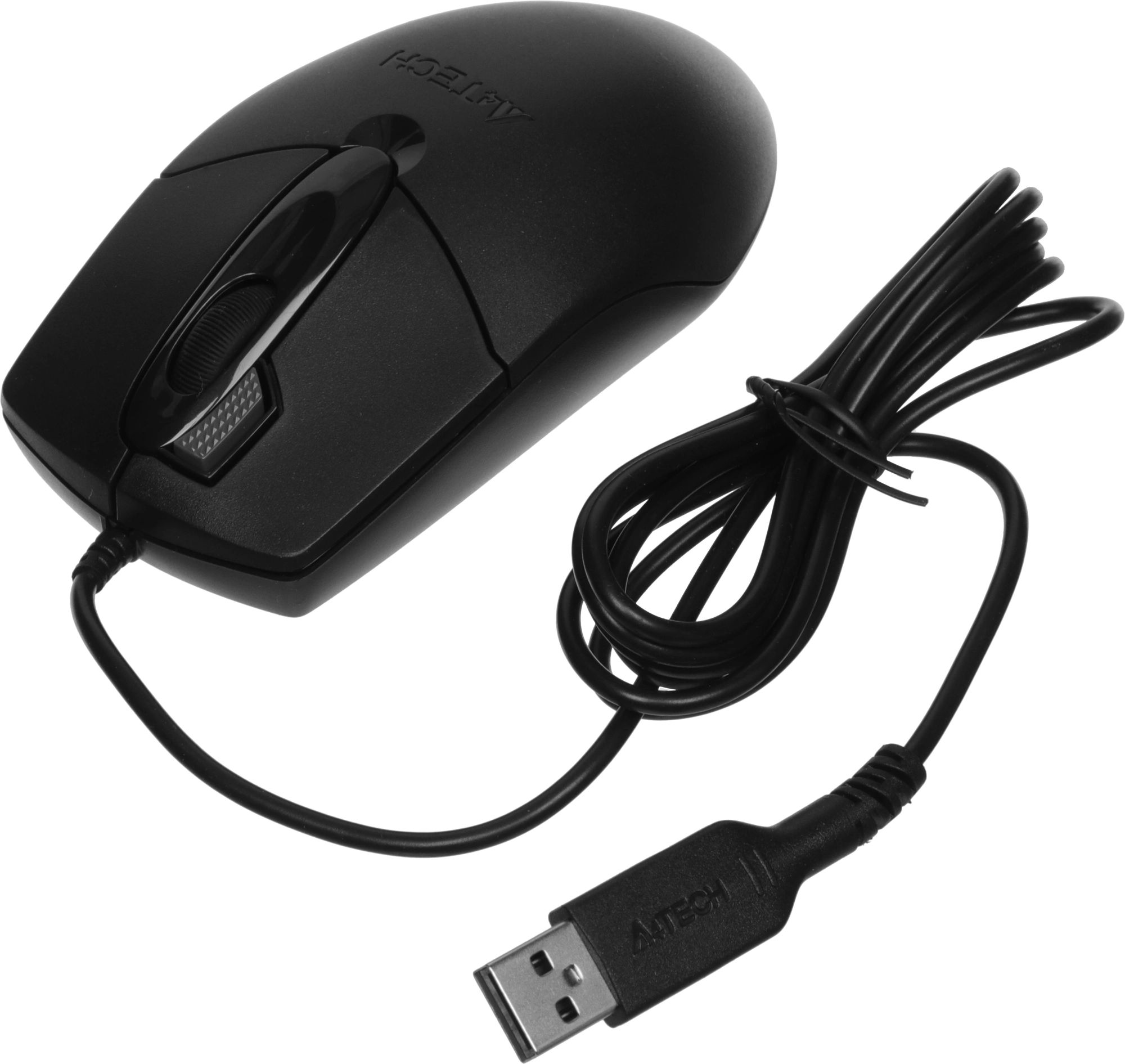 Мышь A4Tech OP-730D черный оптическая 1200dpi USB 4but — миниатюра 7