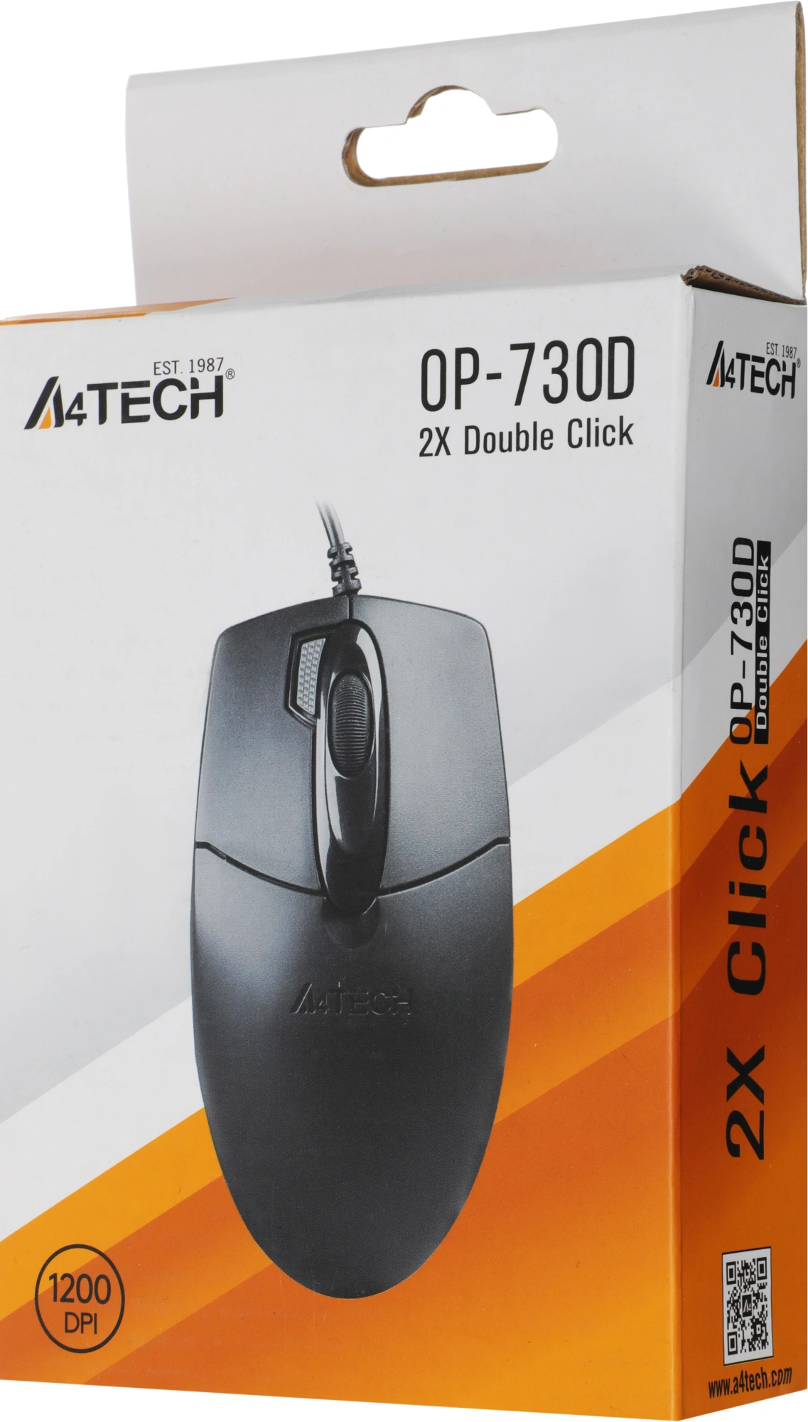 Мышь A4Tech OP-730D черный оптическая 1200dpi USB 4but — миниатюра 5