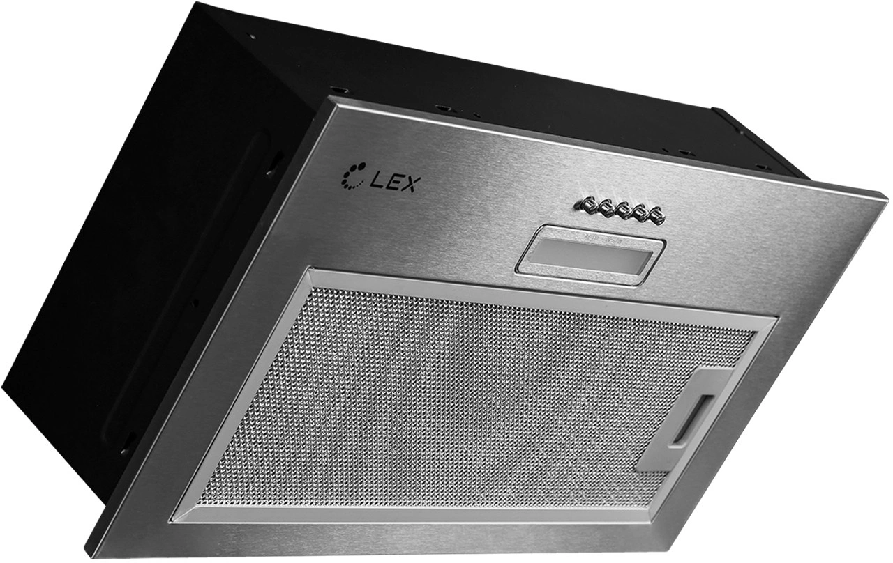 Вытяжка встраиваемая Lex GS Bloc LIGHT 600 INOX нержавеющая сталь управление: кнопочное (1 мотор) — миниатюра 3