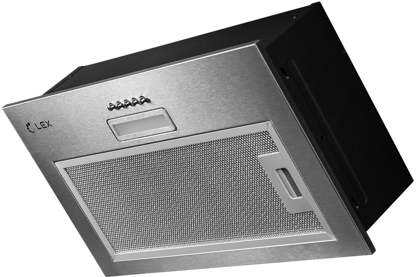 Вытяжка встраиваемая Lex GS Bloc LIGHT 600 INOX нержавеющая сталь управление: кнопочное (1 мотор) — миниатюра 4