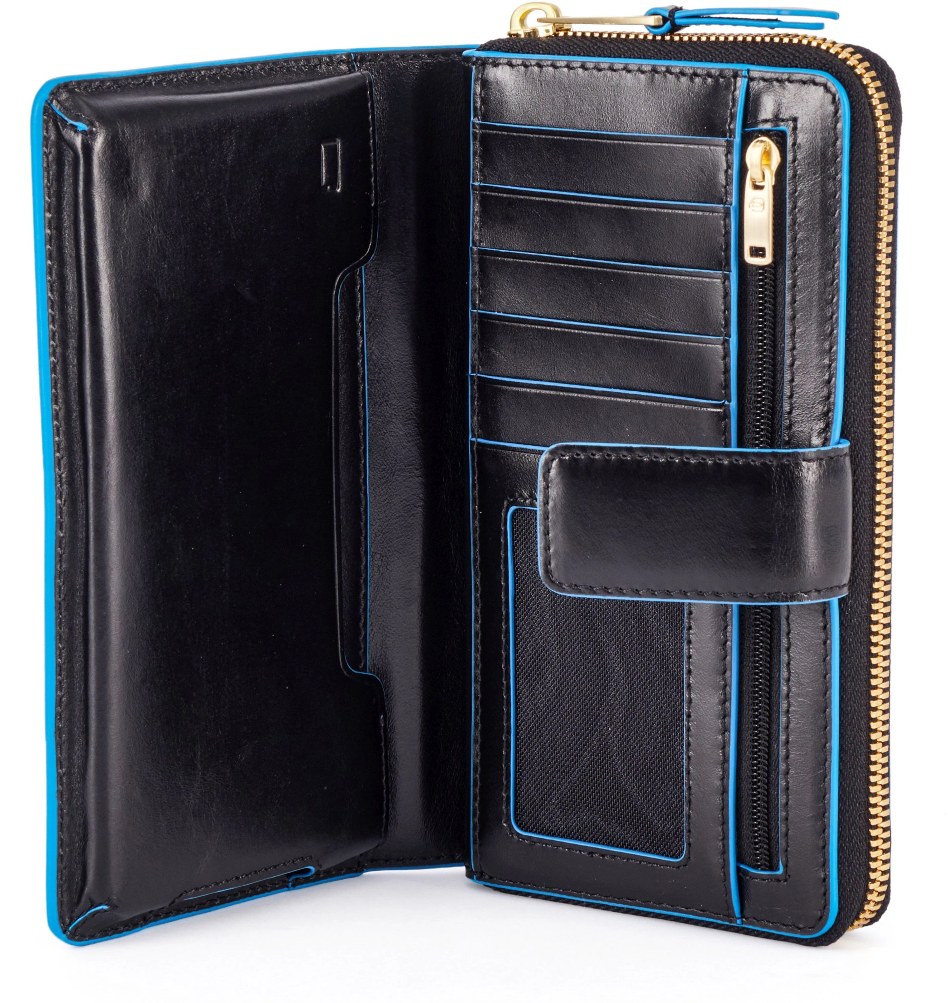 Кошелек женский Piquadro Blue Square PD1354B2R/N черный натур.кожа — миниатюра 6