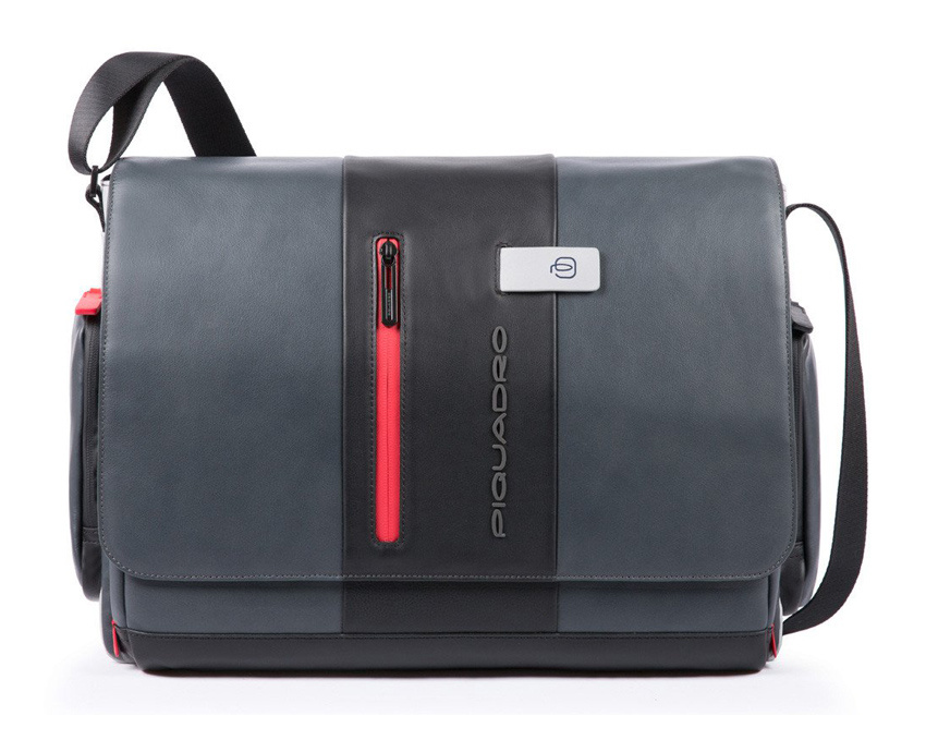 Сумка мужская Piquadro Urban CA1592UB00/GRN с отделением для ноутбука 14" серая/черная натур.кожа — миниатюра 6