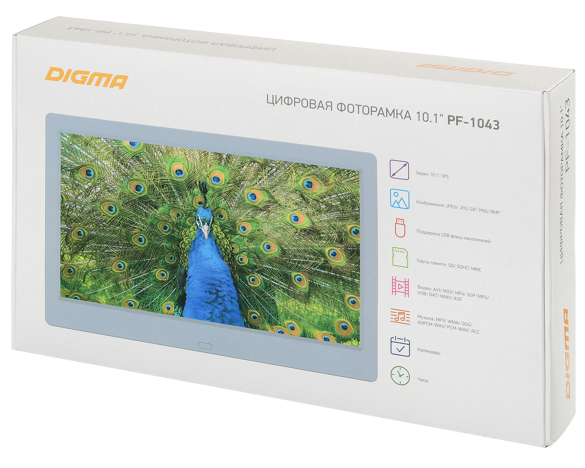 Фоторамка Digma 10.1" PF-1043 1280x800 белый пластик ПДУ Видео — миниатюра 12