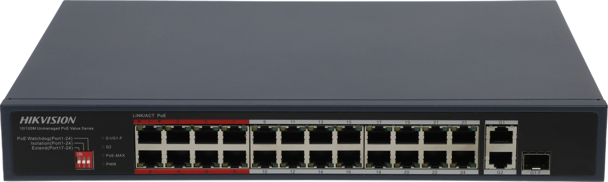 Коммутатор Hikvision DS-3E0326P-E/M(C) (L2) 25x100Мбит/с 1SFP 24PoE 230W неуправляемый — фото 1