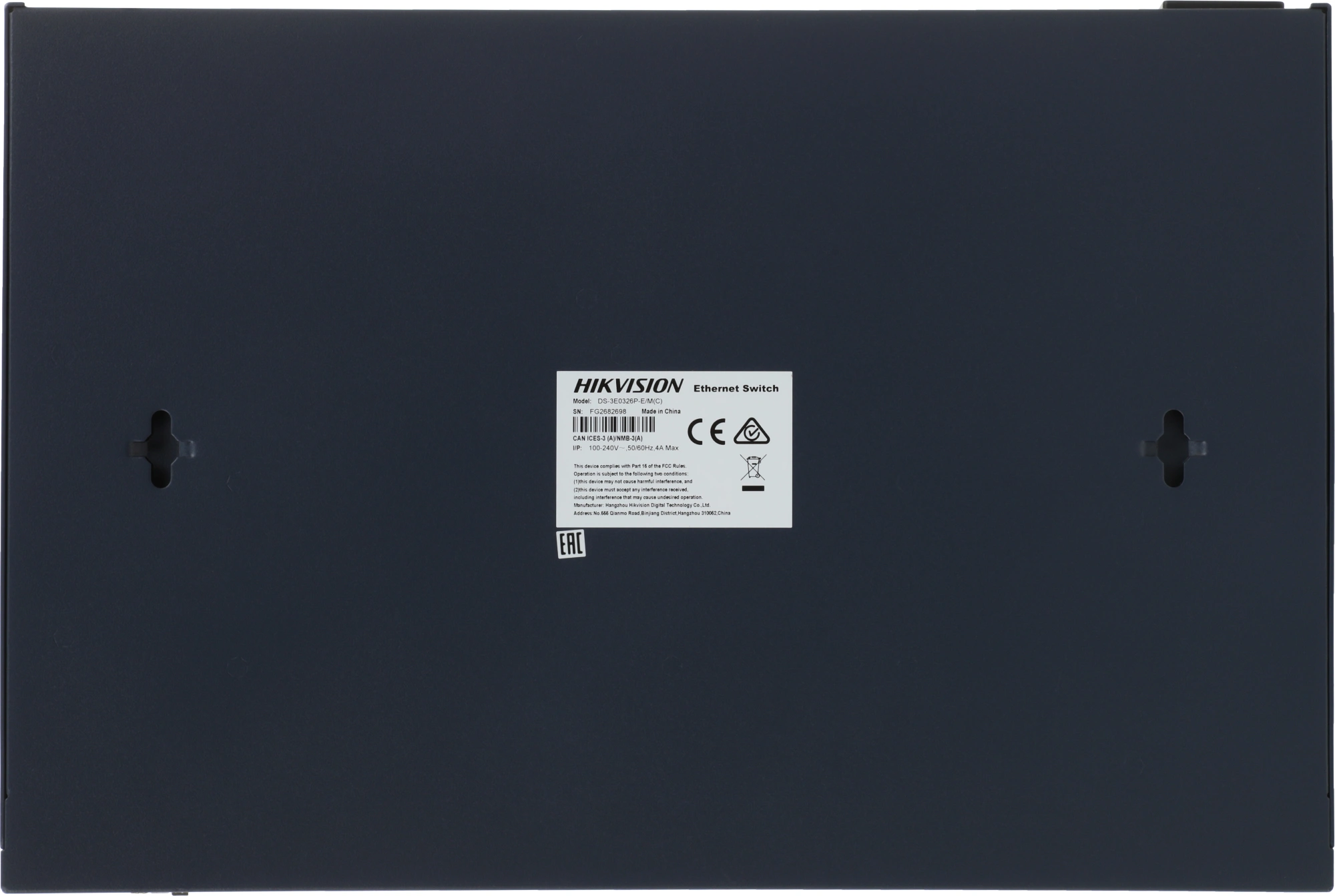 Коммутатор Hikvision DS-3E0326P-E/M(C) (L2) 25x100Мбит/с 1SFP 24PoE 230W неуправляемый — миниатюра 5