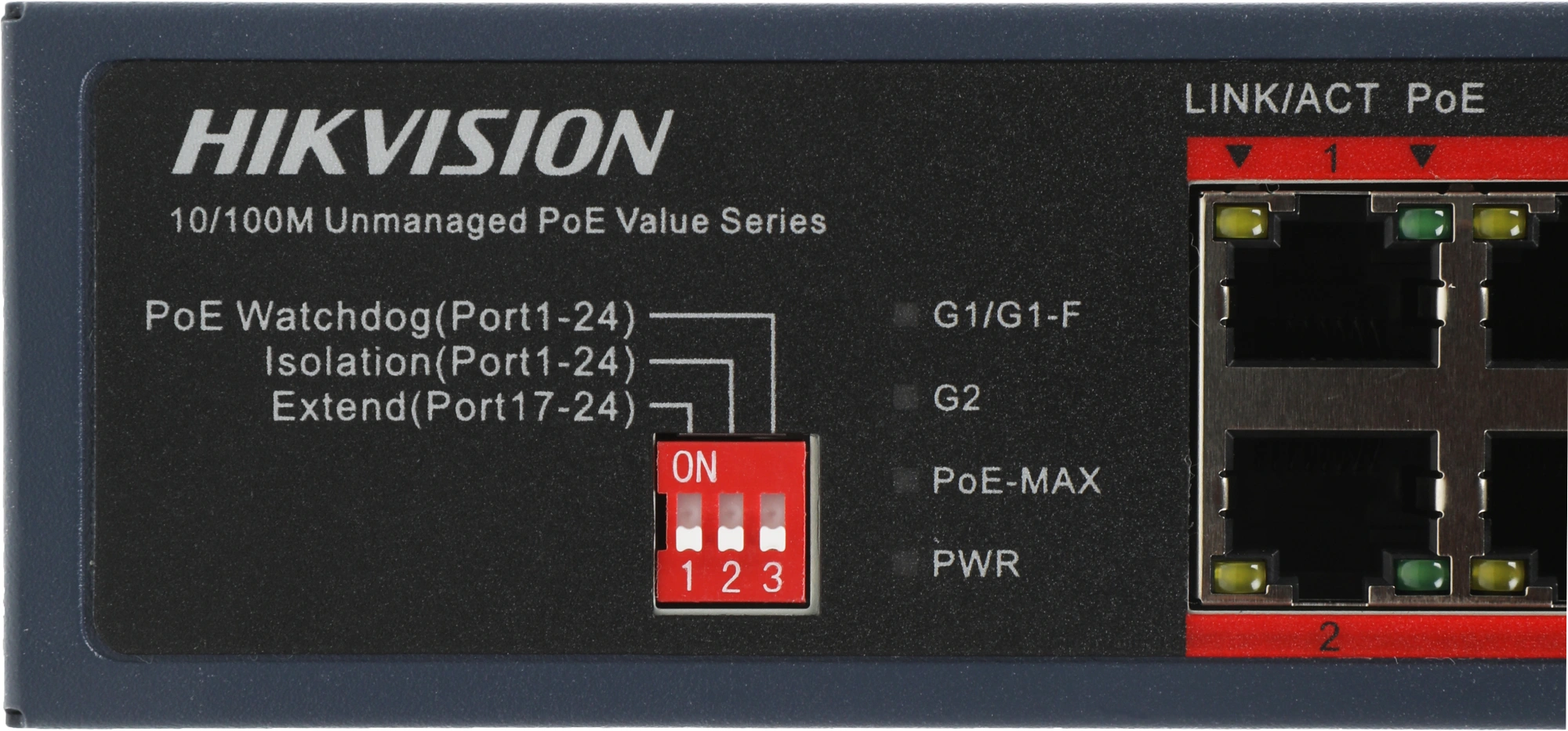 Коммутатор Hikvision DS-3E0326P-E/M(C) (L2) 25x100Мбит/с 1SFP 24PoE 230W неуправляемый — миниатюра 7