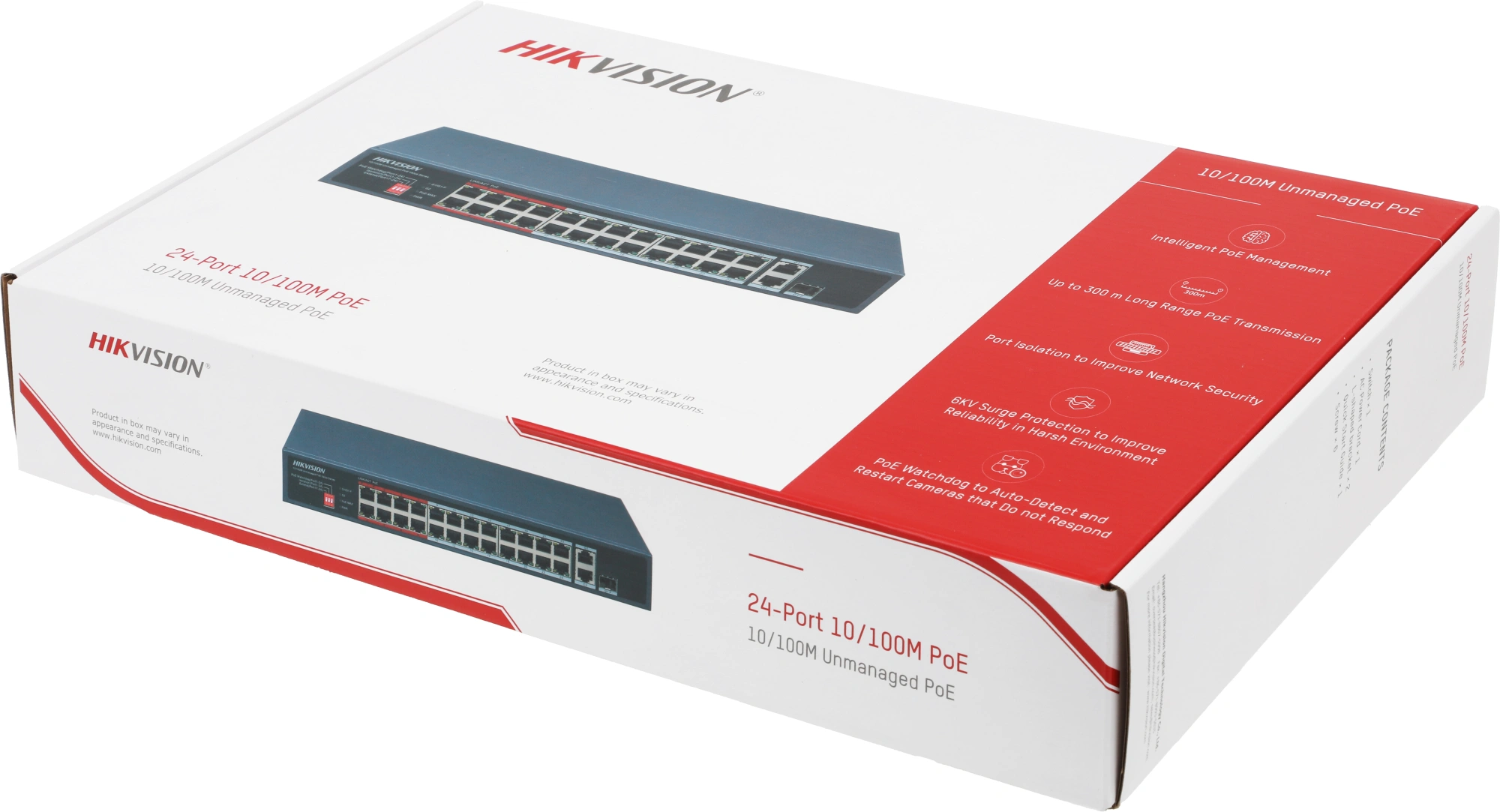 Коммутатор Hikvision DS-3E0326P-E/M(C) (L2) 25x100Мбит/с 1SFP 24PoE 230W неуправляемый — миниатюра 10