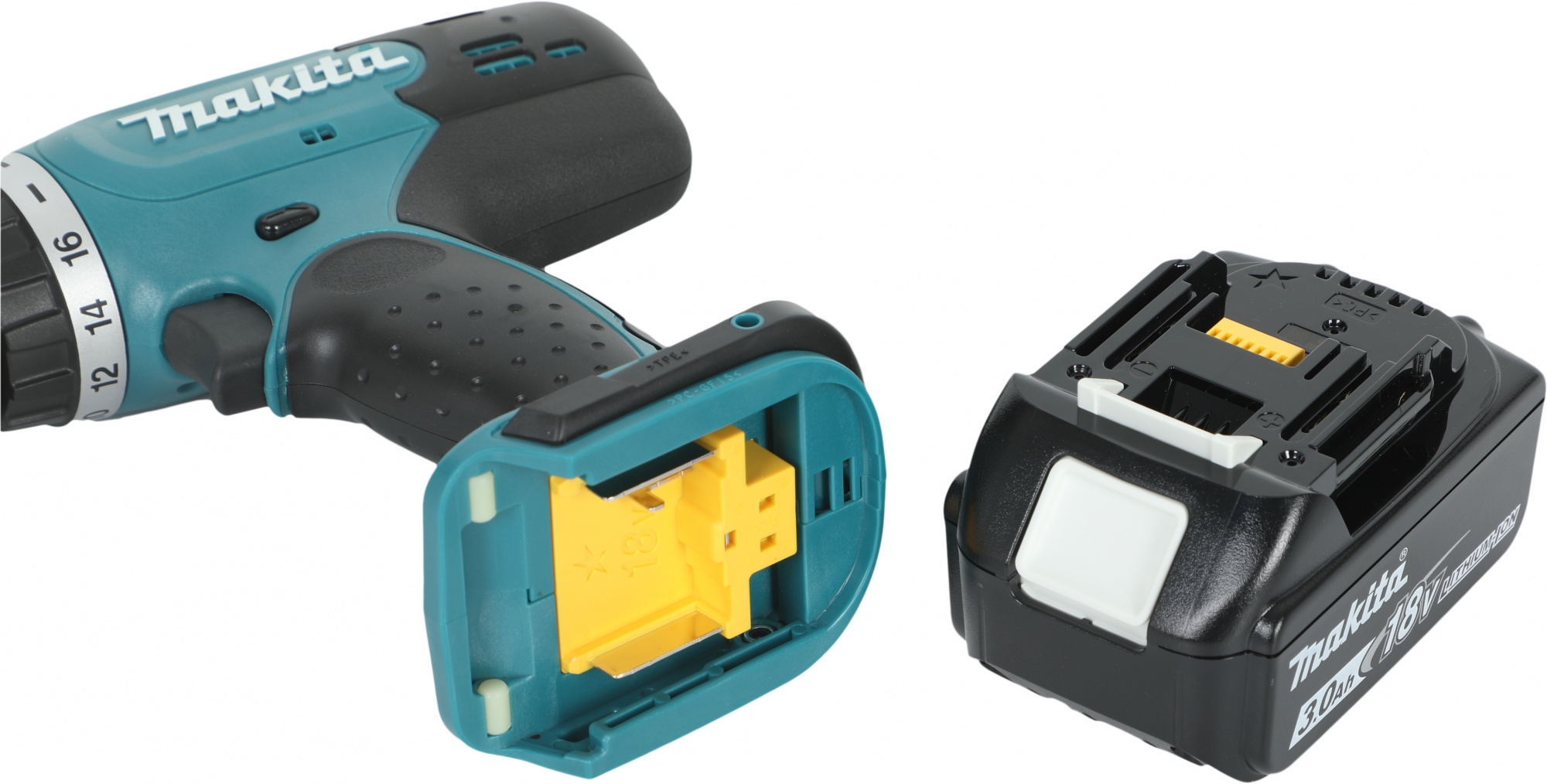 Дрель-шуруповерт Makita DDF453RFE аккум. патрон:быстрозажимной (кейс в комплекте) — миниатюра 18