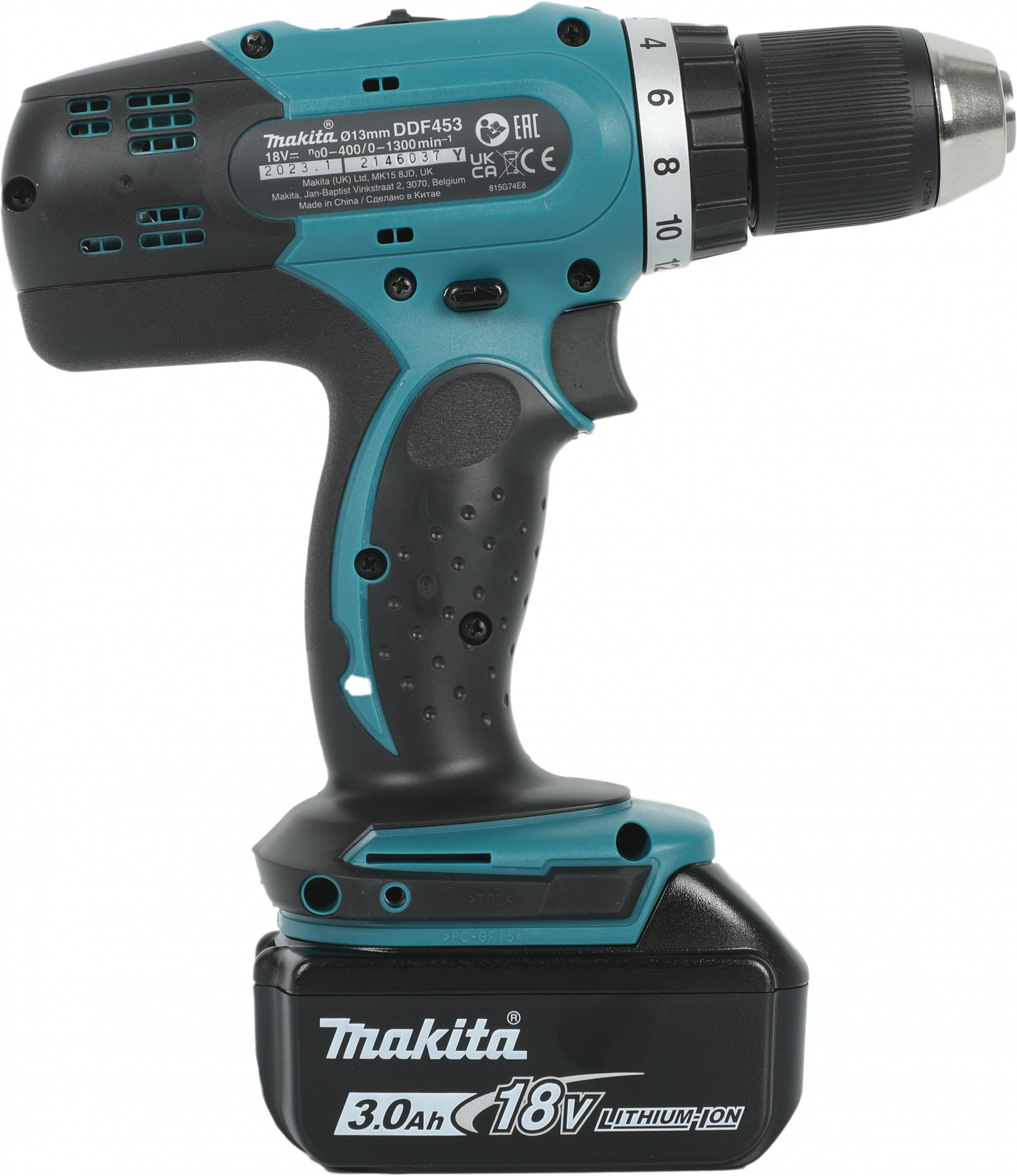 Дрель-шуруповерт Makita DDF453RFE аккум. патрон:быстрозажимной (кейс в комплекте) — миниатюра 8