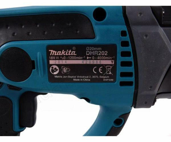 Перфоратор Makita DHR202RF патрон:SDS-plus уд.:1.9Дж аккум. (кейс в комплекте) — миниатюра 3