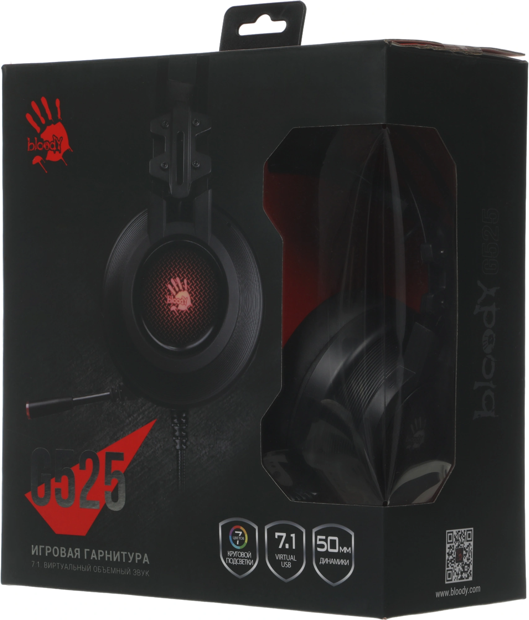Наушники с микрофоном A4Tech Bloody G525 черный 2м мониторные оголовье (G525 BLACK) — миниатюра 4