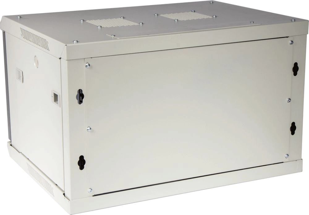 Шкаф коммутационный Lanmaster (TWT-CBWPM-27U-6X8-GY) настенный 27U 600x800мм пер.дв.металл задн.дв.спл.стал.лист 2 бок.пан. 60кг серый 700мм 56кг 1302мм IP20 металл — миниатюра 2