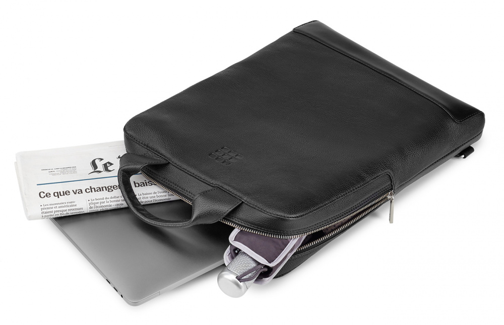 Сумка мужская Moleskine Classic Leather ET84UDBVBK с отделением для ноутбука 15" черная натур.кожа — миниатюра 4