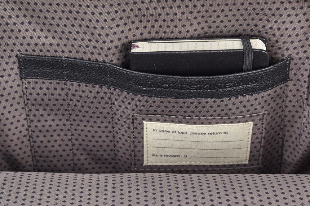Сумка мужская Moleskine Classic Leather ET84UDBVBK с отделением для ноутбука 15" черная натур.кожа — миниатюра 6