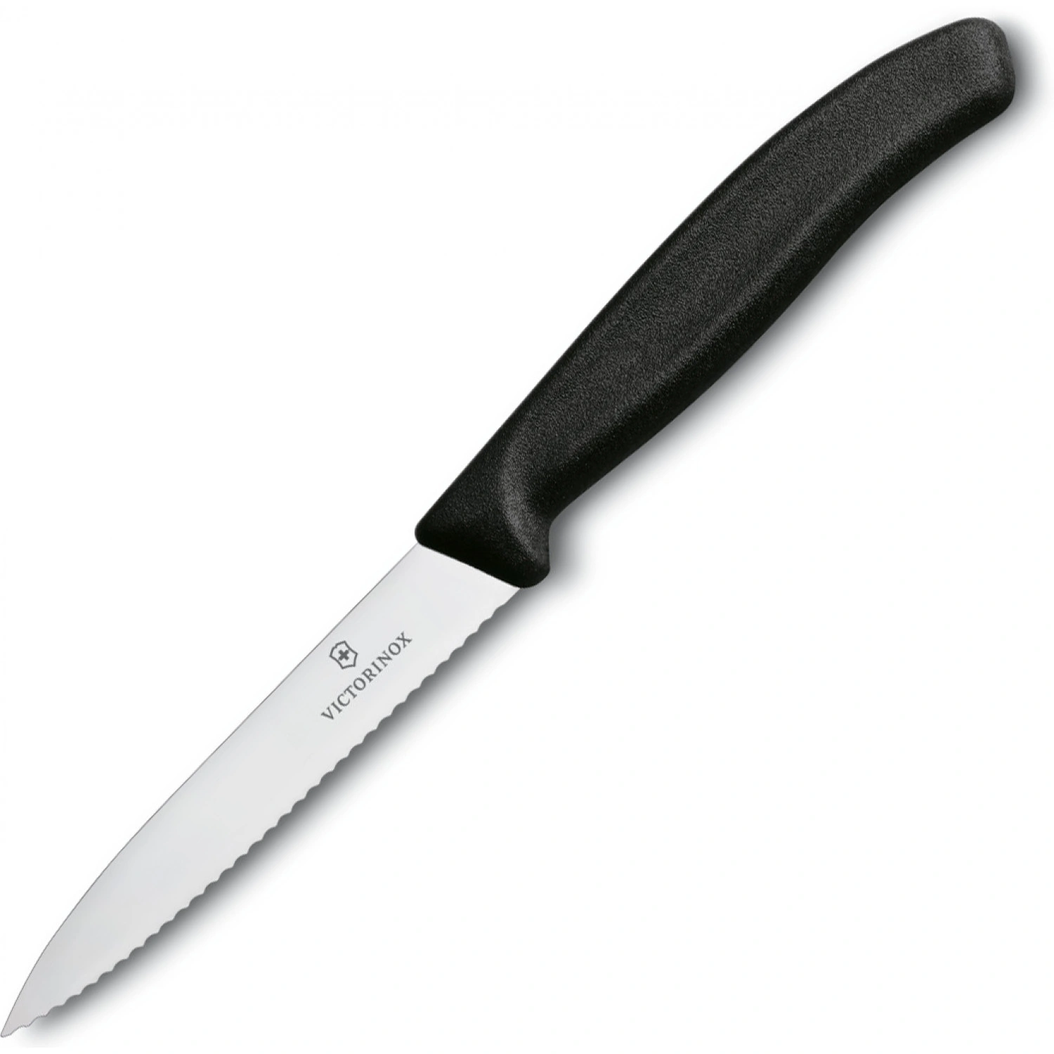 Нож кухонный Victorinox Swiss Classic (6.7733) стальной для чистки овощей и фруктов лезв.100мм серрейт. заточка черный — миниатюра 5