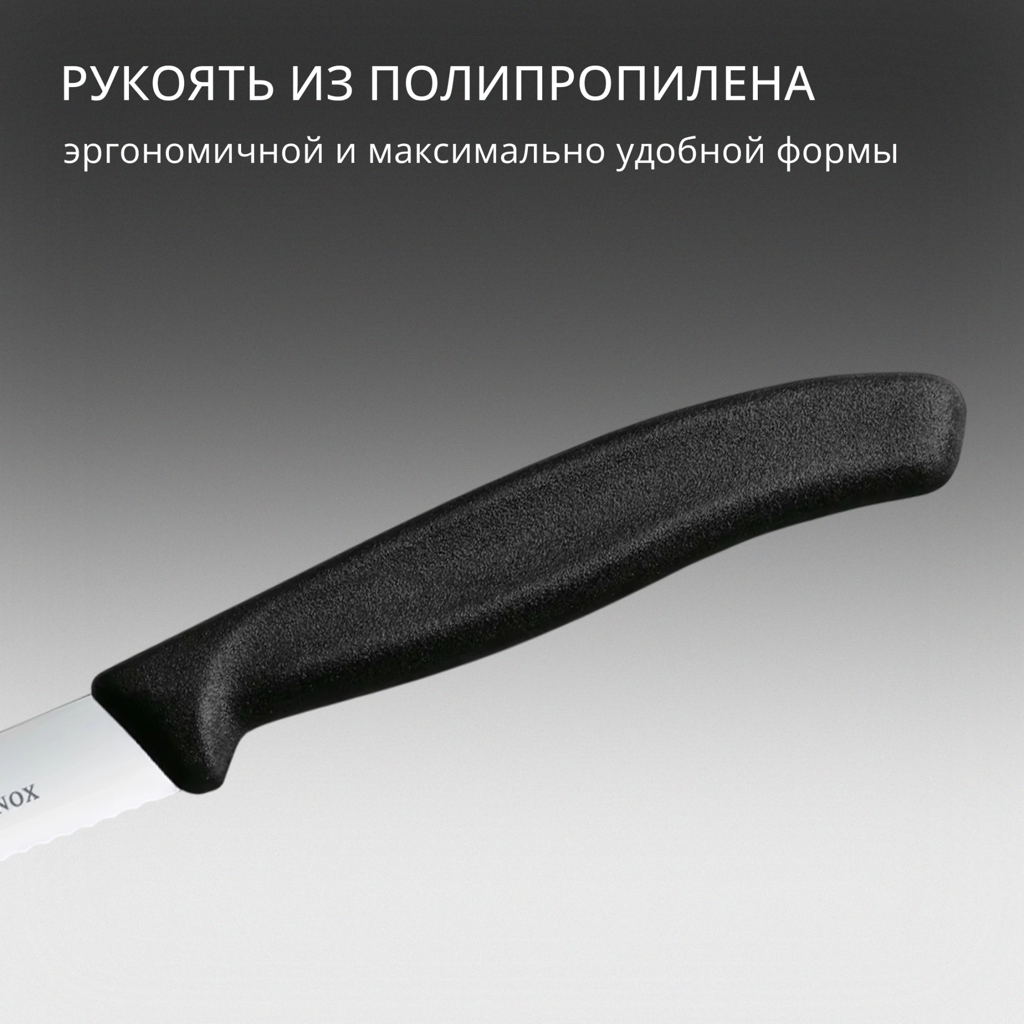 Нож кухонный Victorinox Swiss Classic (6.7733) стальной для чистки овощей и фруктов лезв.100мм серрейт. заточка черный — миниатюра 9