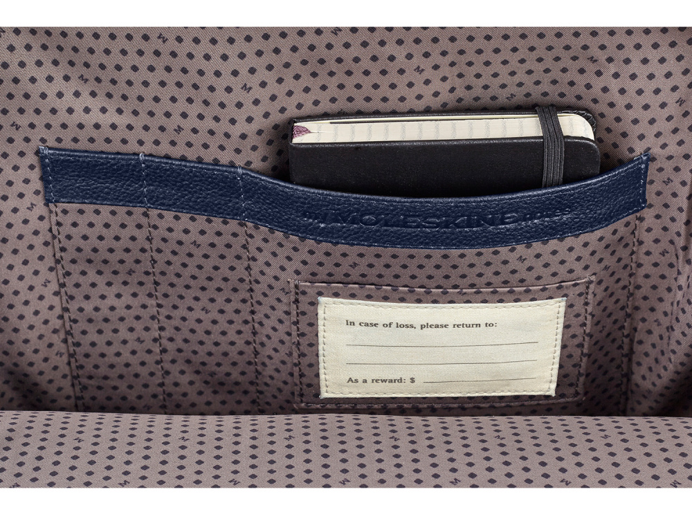 Сумка мужская Moleskine Classic Leather ET84DBVB20 с отделением для ноутбука 15" синяя натур.кожа — миниатюра 6