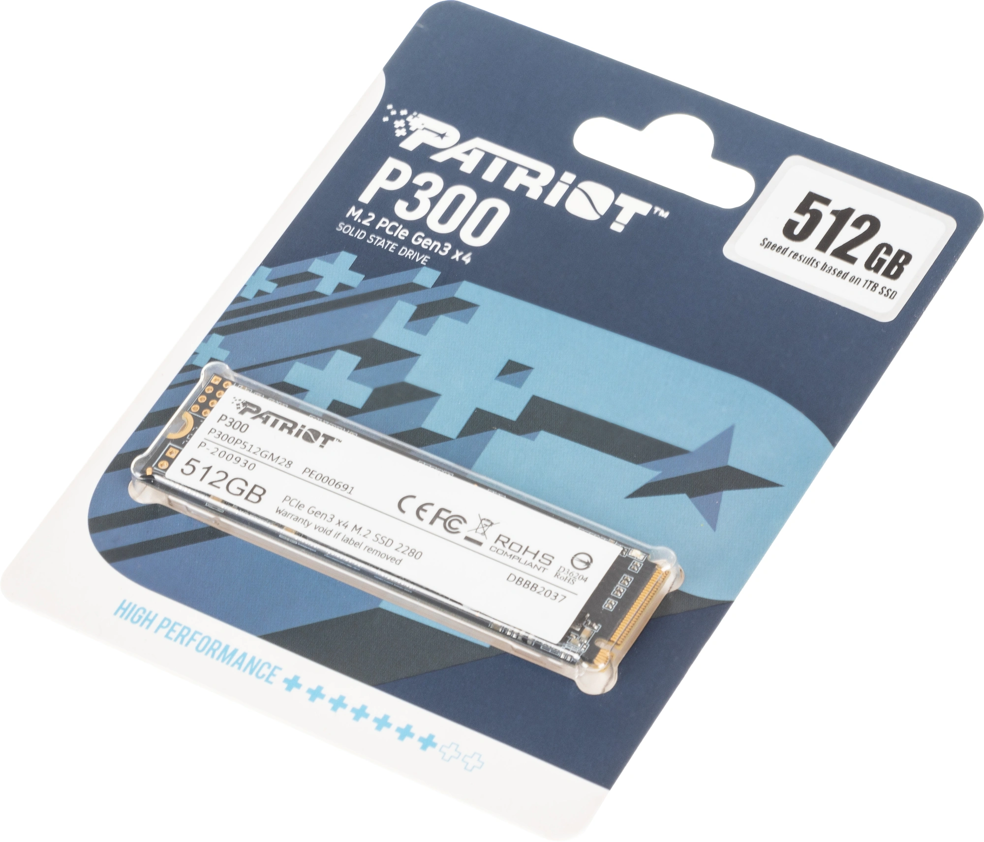 Накопитель SSD Patriot PCIe 3.0 x4 512GB P300P512GM28 P300 M.2 2280 — фото 1