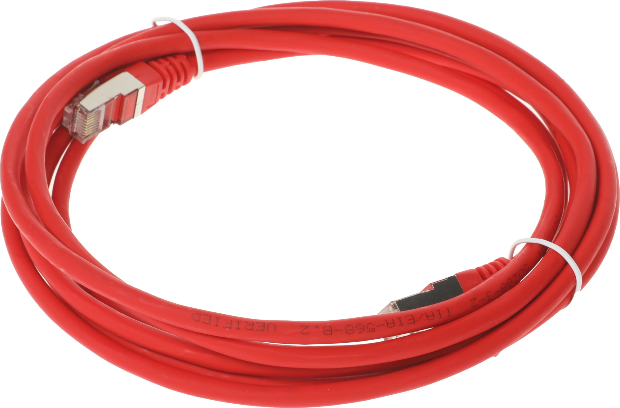 Патч-корд Lanmaster LAN-PC45/S5E-3.0-RD FTP RJ-45 вил.-вилка RJ-45 кат.5E 3м красный LSZH (уп.:1шт) — миниатюра 2