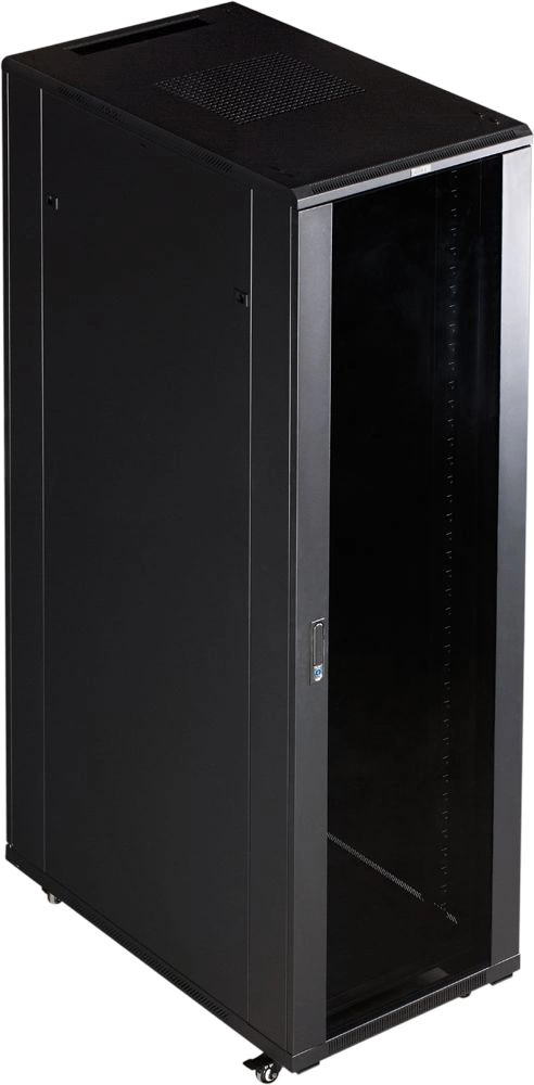 Шкаф коммутационный Lanmaster (TWT-CBB-37U-6X10-P1) напольный 37U 600x1000мм пер.дв.перфор. задн.дв.перфор.2-хст. 800кг черный 926мм 95кг 1833мм IP20 сталь — миниатюра 4