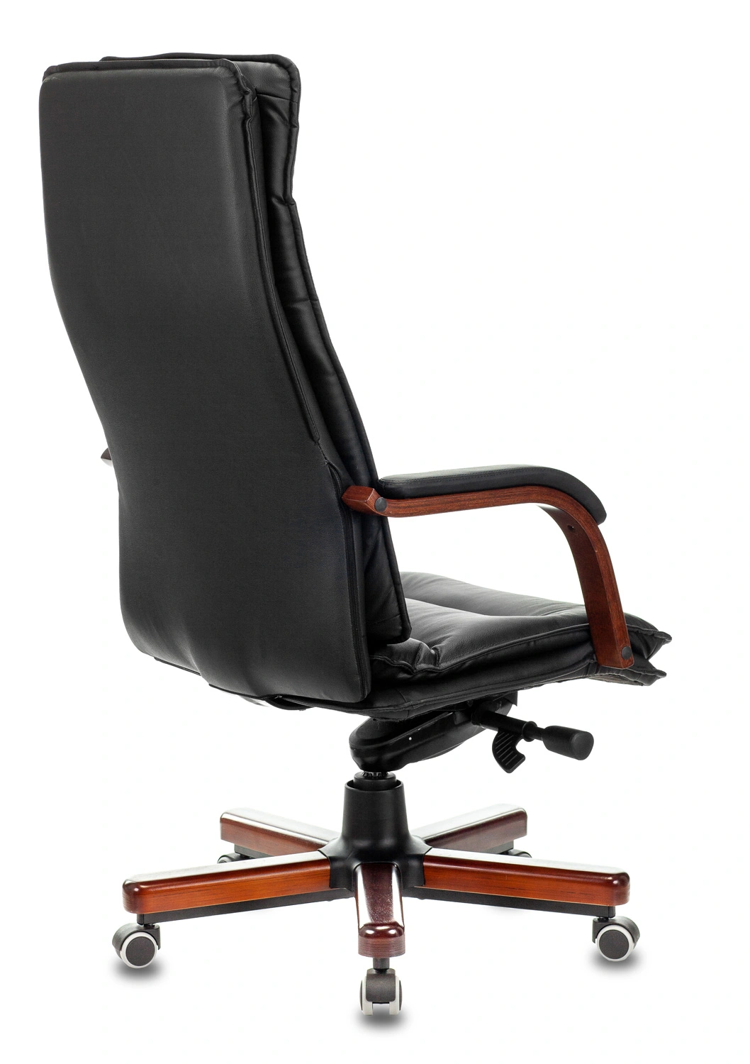Кресло руководителя Бюрократ T-9927WALNUT черный кожа крестов. металл/дерево — миниатюра 4