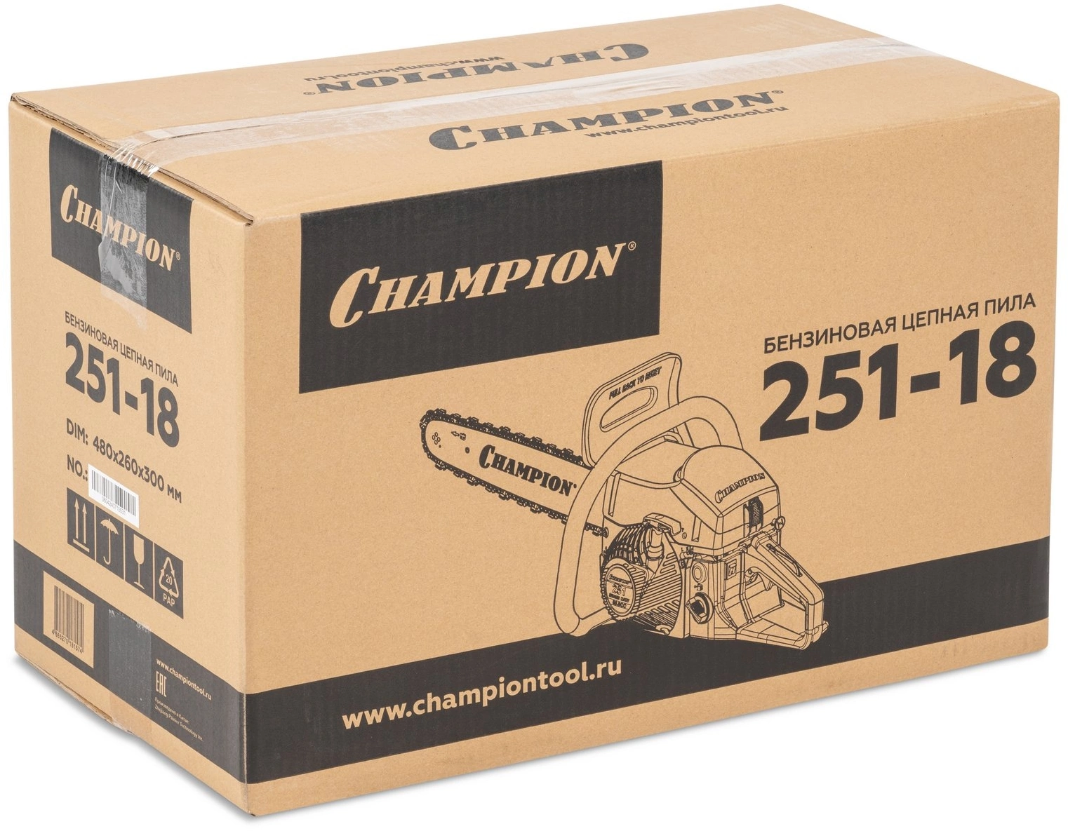 Бензопила Champion 251-18 2300Вт 3.13л.с. дл.шины:18" (45cm) — миниатюра 14