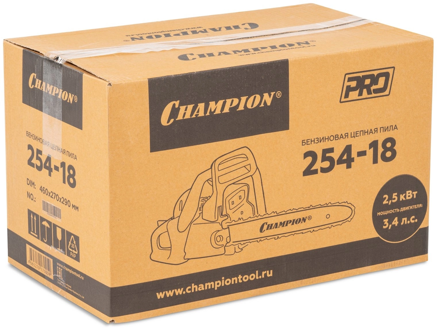 Бензопила Champion 254-18 2500Вт 3.4л.с. дл.шины:18" (45cm) — миниатюра 11
