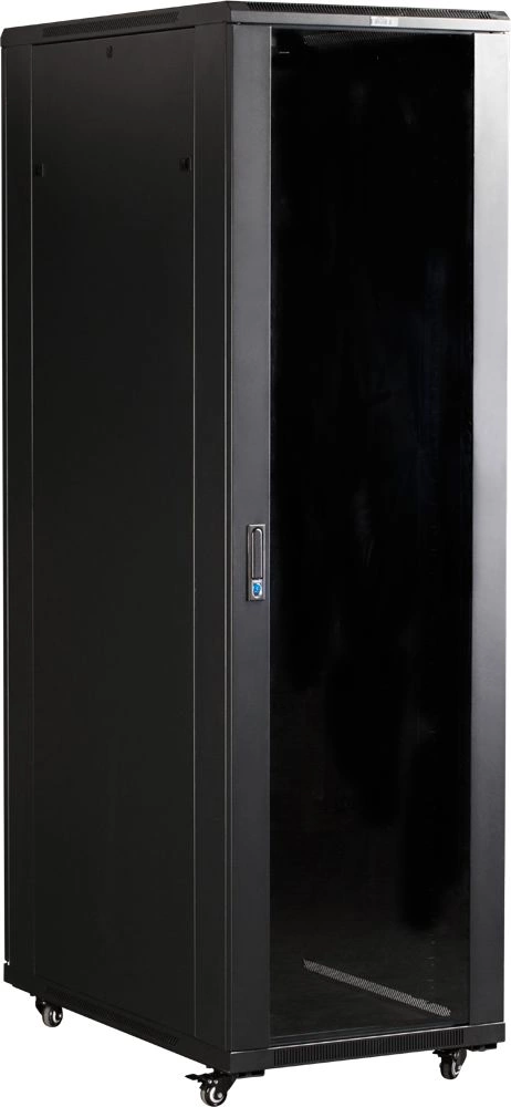Шкаф серверный Lanmaster (TWT-CBB-32U-6X10-G1) напольный 32U 600x1000мм пер.дв.стекл 2 бок.пан. задн.дв.двуст. 800кг черный 90.3кг 1610мм IP20 сталь — миниатюра 3