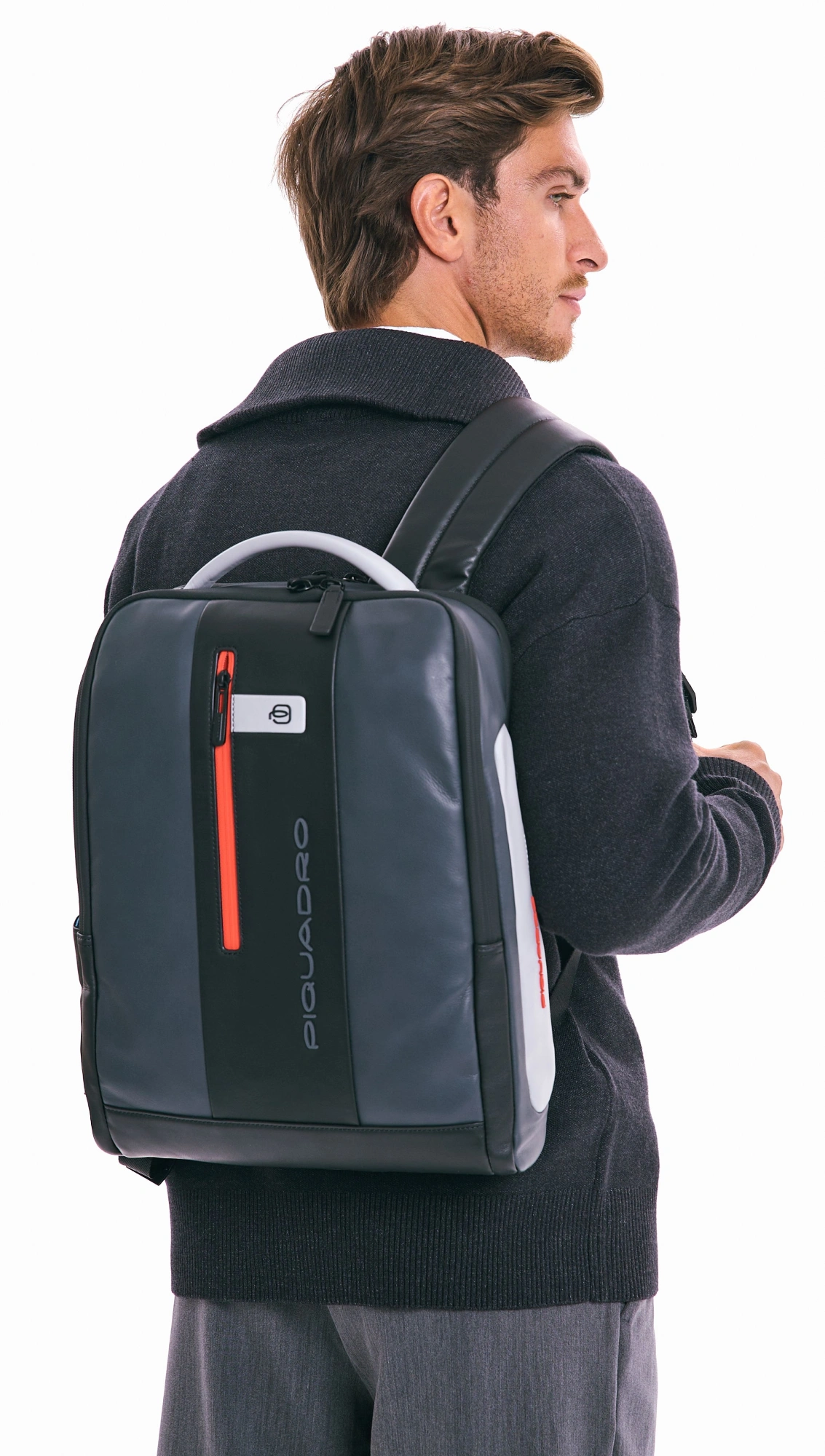 Рюкзак мужской Piquadro Urban CA4818UB00/GRN серый/черный натур.кожа — миниатюра 4