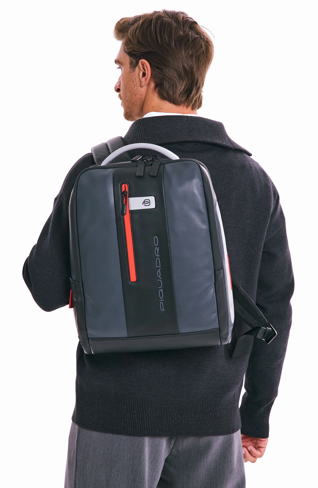 Рюкзак мужской Piquadro Urban CA4818UB00/GRN серый/черный натур.кожа — миниатюра 5