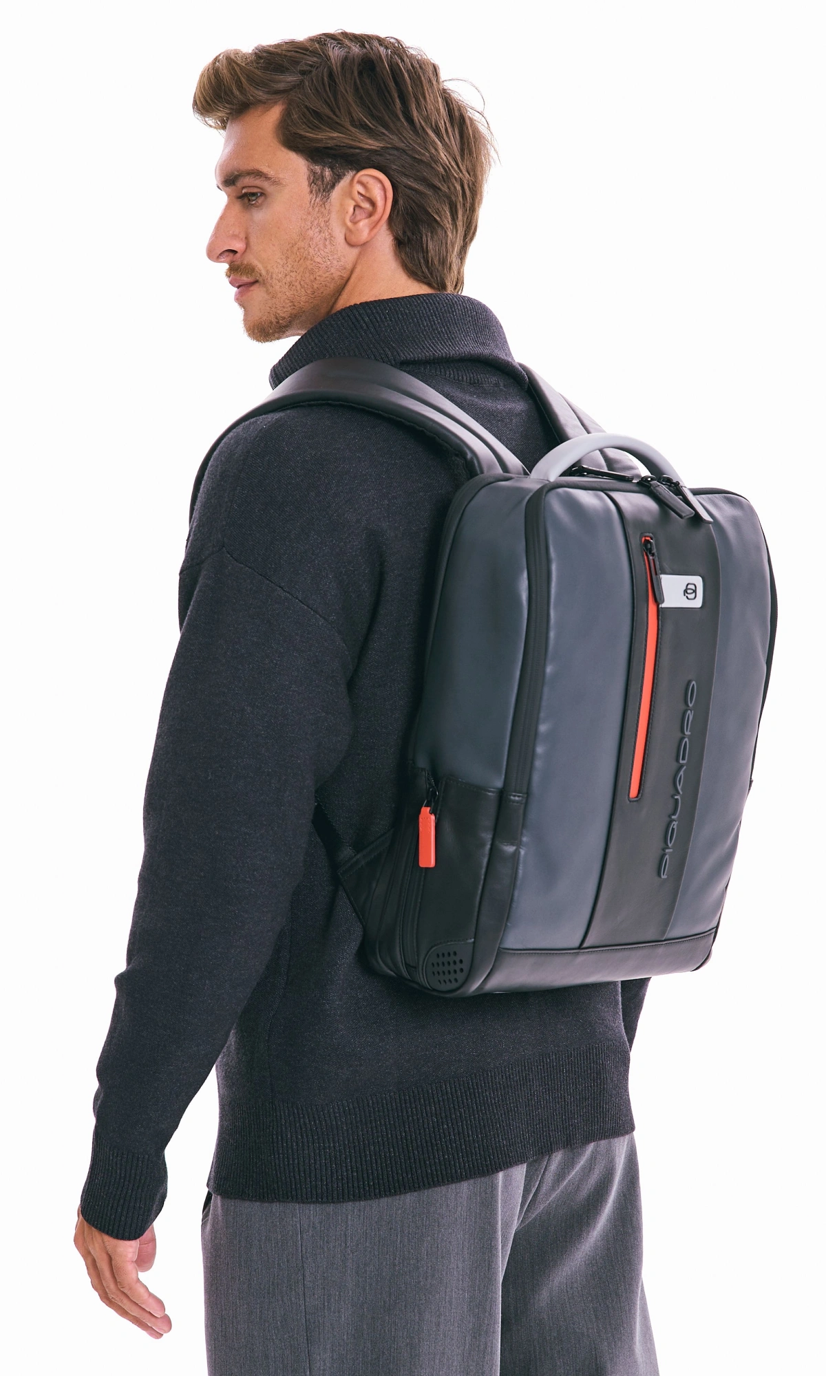 Рюкзак мужской Piquadro Urban CA4818UB00/GRN серый/черный натур.кожа — миниатюра 7