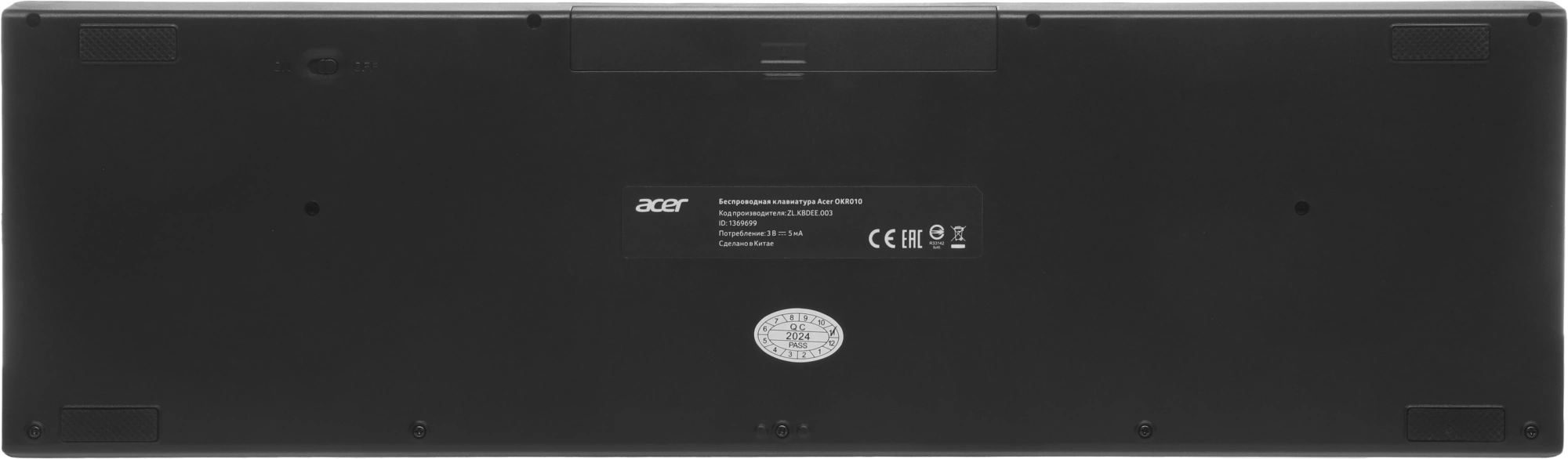Клавиатура Acer OKR010 черный USB беспроводная slim Multimedia (ZL.KBDEE.003) — миниатюра 12