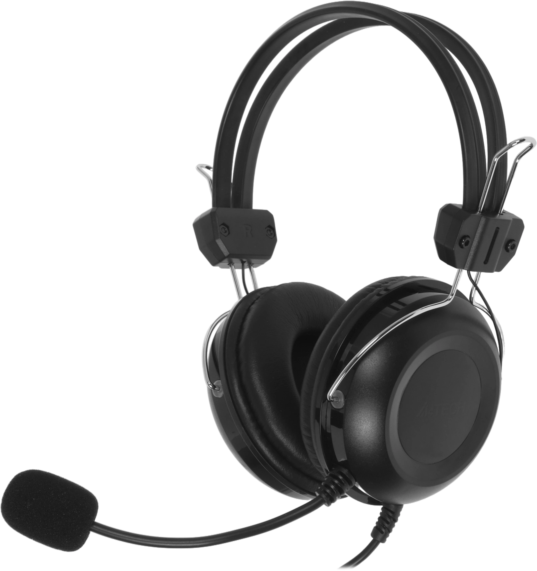Наушники с микрофоном A4Tech HU-35 черный 2м накладные USB оголовье — миниатюра 5
